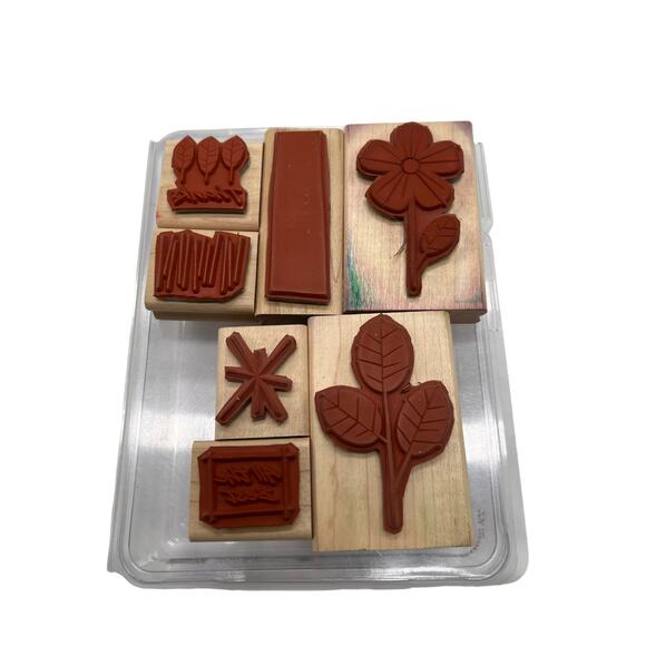 Stampin Up! Set of 7 Stamps Mostly Floral & 1 "All the Best" - Great Condition - Picture 2 of 2